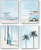 Framed Blue Coastal Beach Wall Art - Image 8
