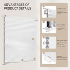 Grandekor No Drill No Tools Cordless Cellular Shades, 43.5" W x 48" H, UV - Image 9