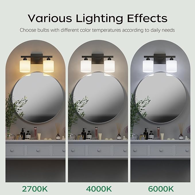 PARTPHONER Bathroom Light Fixtures, Bathroom Lighting Fixtures Over Mirror - Image 6