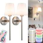 Battery Operated Wall Sconces Set Of 2, Wireless Battery Wall Light by Nekhung