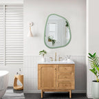 Asymmetrical Mirror for Wall Irregular Wood Frame Modern Unique Wall Mirror - Image 6