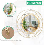 Large Round Mirror with Iron Metal Wire Frame Wall-Mounted Mirror - Image 7