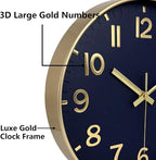 Modern Wall Clock, 10 Inch Digital Wall Clocks Battery Operated, Round Non - Image 7