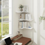 Homode Corner Floating Shelves, L-Shaped Wood Hanging Storage Shelf - Image 7