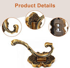 Zonon 4 Pcs Antique Gold Wall Hooks Set Vintage Coat & Towel Hooks - Image 4