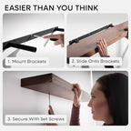 Homeforia Classic Walnut 36 inch Floating Shelf, High End Solid Real Wood Small - Image 5