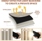 AJAZZ Blackout Accordion Door Curtain 98"x78" Cream White - Image 3