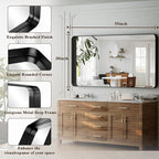 55"x 30" Black Bathroom Mirror - Image 3