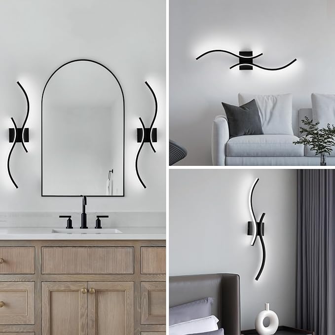 CANEOE Modern LED Wall Sconce Set of Two, 6000K Warm White Led Wall Light - Image 9