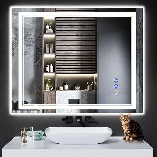 40"x32" LED Bathroom Mirror by INFINIGLASS