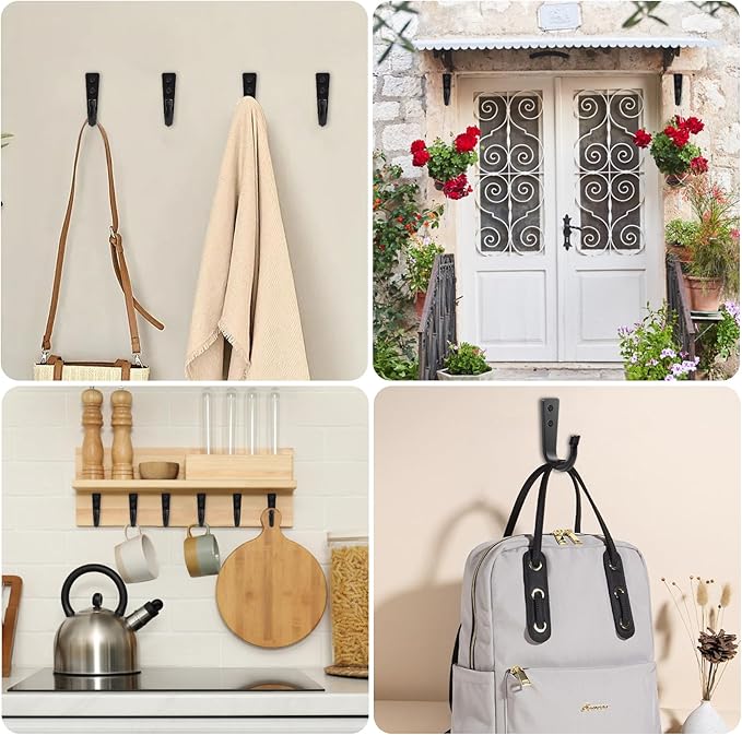 10Pcs Heavy Duty Wall Hooks for Hanging, Large Size Wall Hooks, Coat Hooks - Image 5