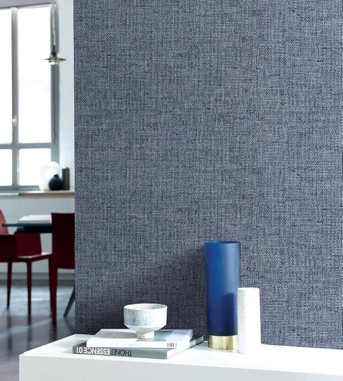 Grasscloth Peel and Stick Wallpaper Denim Blue Contact Paper 15.7inch x - Image 4
