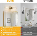 Indoi Brass Wall Sconces, Hardwired Bathroom Sconces Wall Lighting - Image 2