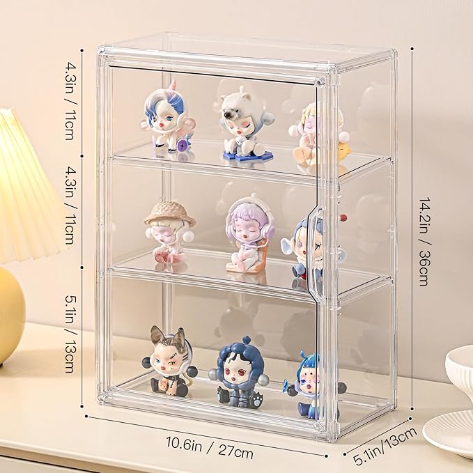 4 Pack 3 Tier Clear Display Case - Image 2