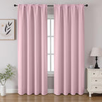 CUCRAF Light Pink Blackout Curtains 84 inch Length 2 Panels Set, Rod Pocket by CUCRAF