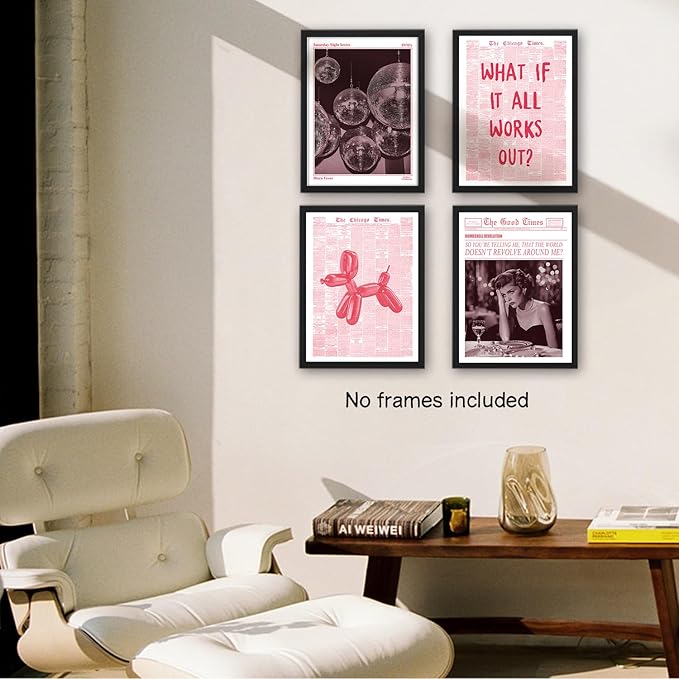 NaZaUK Trendy Preppy Retro Y2K Room Decor, Bar Cart Decor, 12x16 Prints - Image 3
