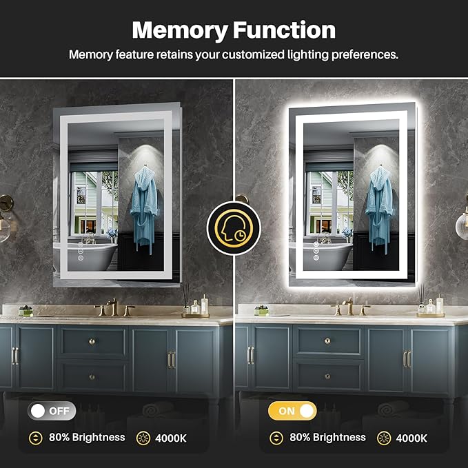 Briivue 24x32 Inch LED Bathroom Mirror - Image 5