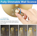 VATONI Plug in Dimmable Wall Sconce Swing Arm Wall Lights - Image 2