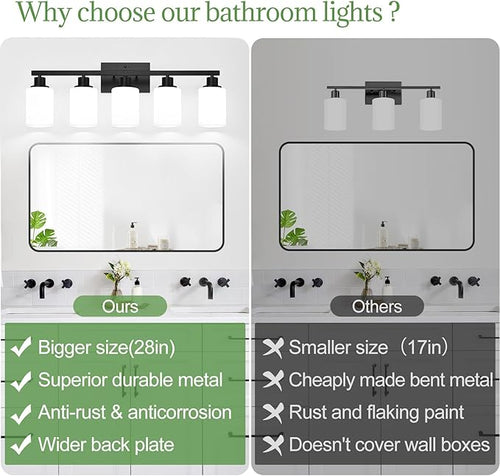 5-Light Bathroom Light Fixtures, Vanity Light - Image 2