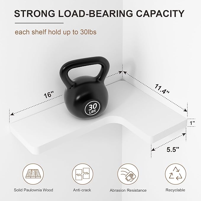 fuqing Corner Floating Shelves, Wall Shelf Set of 3, Shelves - Image 3
