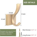 TOFIIGREM Gold Towel Hooks for Wall, Heavy Duty Thick Metal Bathroom Coat Hooks - Image 6