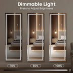 Kosmonia 59x16 Frameless Full Length Mirror, Dimmable 3 Color LED Light - Image 5