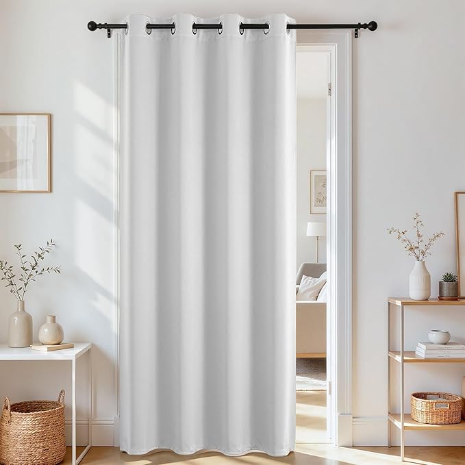 Joydeco Blackout Door Curtain for Doorway Privacy 90 Inches Long, Grommet by JOYDECO