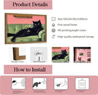 Funny Black Cat Martini Wall Art, Bar Cart Decor, Eclectic Cocktail Painting - Image 2