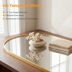 OLIXIS 26x38 Inch Arched Gold Bathroom Mirror - Image 4