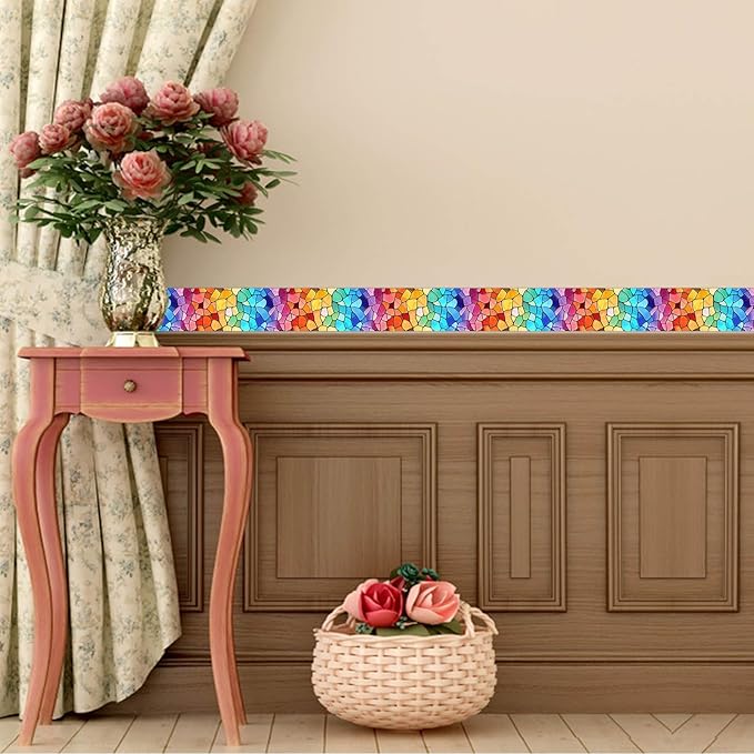 IVN Wallpaper Border Peel and Stick Decorative Wall Trim Self Adhesive Vibrant - Image 7