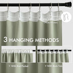 MIULEE Back Tab Sage Green Curtains 84 Inch Length 2 Panels Set - Image 3