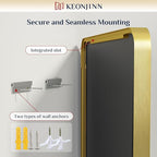 Keonjinn Gold Mirrors for Wall, 60” x 36” Large Brushed Brass Bathroom Mirrors - Image 6