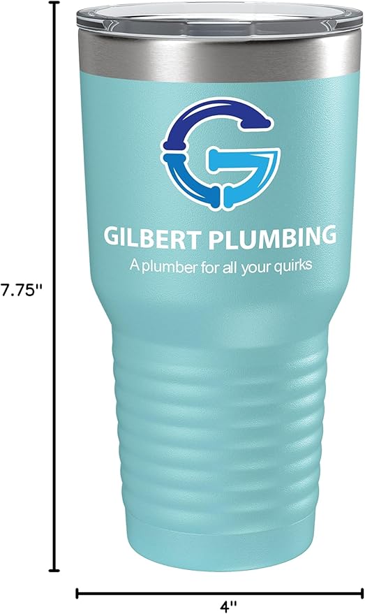 Personalized 30oz (17 Colors) Printed Insulated Stainless Steel Powder Coated Tumbler with Lid - Custom Bulk Promotional Items with your Logo - Bulk Company Small Business Party Favors (Teal)