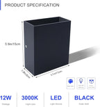 KICAAO LED Wall Sconces 4 Pack, 12W Modern Wall Lamp, Hardwired Aluminum Wall - Image 4