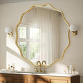 VooBang Gold Scalloped Circle Mirror, Hanging Leaning by VooBang