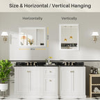 22x30 Inch White Bathroom Mirror - Image 6