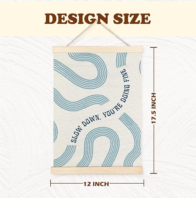 Yomisex Blue Slow Down You're Doing Fine Inspirational Wall Art Poster - Image 6