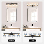 TALOYA Bathroom Vanity Light Fixtures, 4-Light Black and Gold Wall Lights - Image 8