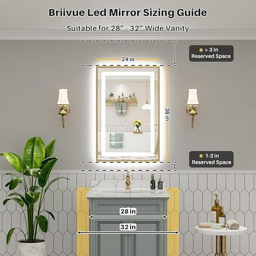 24x36 Inch LED Bathroom Mirror - Image 2
