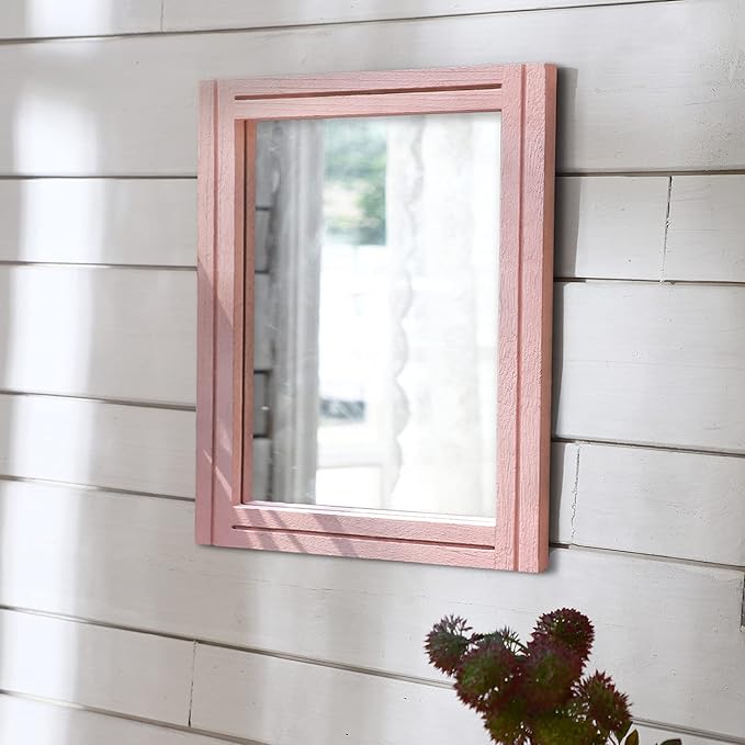 AAZZKANG Rectangle Mirror with Wood Framed Modern Farmhouse Hanging Wall - Image 4