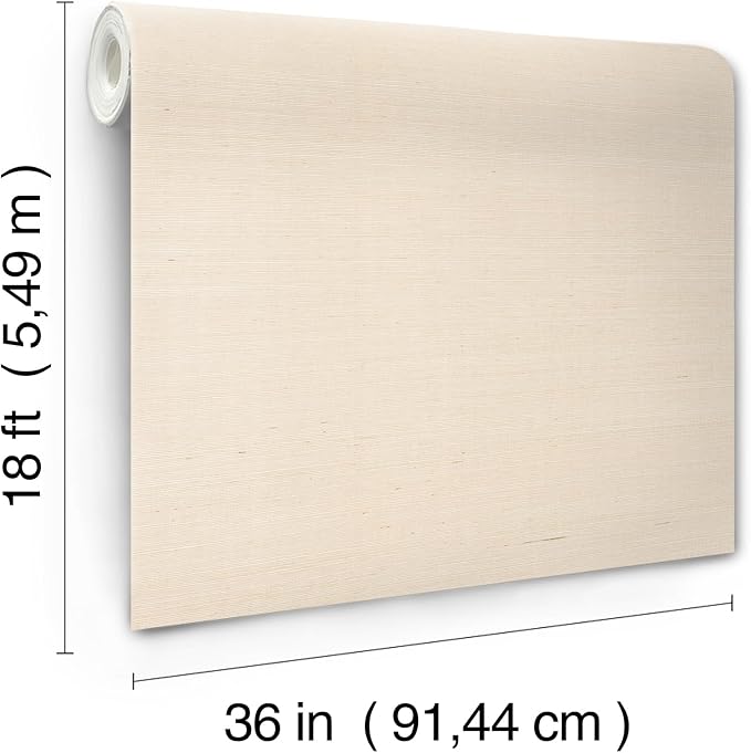 York Wallcoverings Natural Sisal Plaster Peel and Stick Grasscloth Wallpaper - Image 6