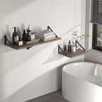 Heimlove Deep Floating Shelves for Wall, 16W x 12D Rustic Grey Wood Wall - Image 7