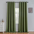 IGEMAEVE Olive Green Curtains 96 Inch Length 2 Panels Set, Light Filtering by IGEMAEVE