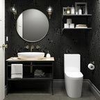 Erfoni Black Peel and Stick Wallpaper Black Floral Embossed Contact Paper - Image 5