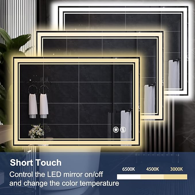 40“ x 32” Bathroom Mirror with Lights LED Mirror - Image 4