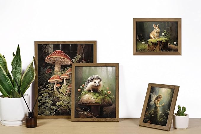 ANERZA 16 PCS Framed Dark Cottagecore Wall Art Decor, Cottage Core Wall Prints - Image 5