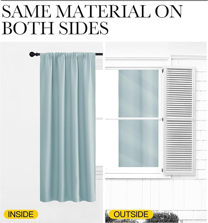 NICETOWN 2 Panels Blackout Curtains, Rod Pocket Thermal Insulated Curtains - Image 6