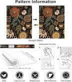 Simon&Siff Boho Peel and Stick Wallpaper, 17.3" x 800" Sun Floral Retro Contact - Image 7