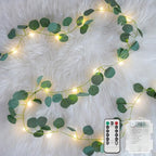 suddus Vines with Lights Battery Operated, 33ft 100 LED Eucalyptus Garland by SUDDUS