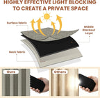 AJAZZ Blackout Accordion Door Curtain 98"x84" Grey - Image 3